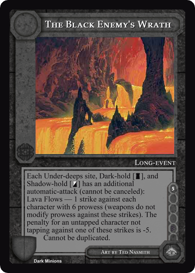 The Black Enemy's Wrath - Dark Minions - Middle Earth CCG / TCG
