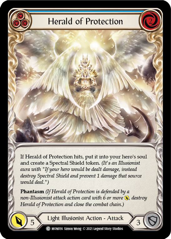 Herald of Protection (Blue) [MON016] (Monarch)  1st Edition Normal