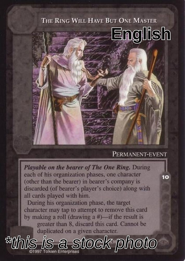 The Ring Will Have But One Master