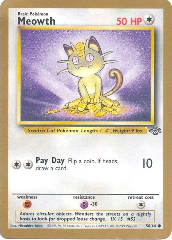 Meowth - 56/64 (Gold Bordered Promo)