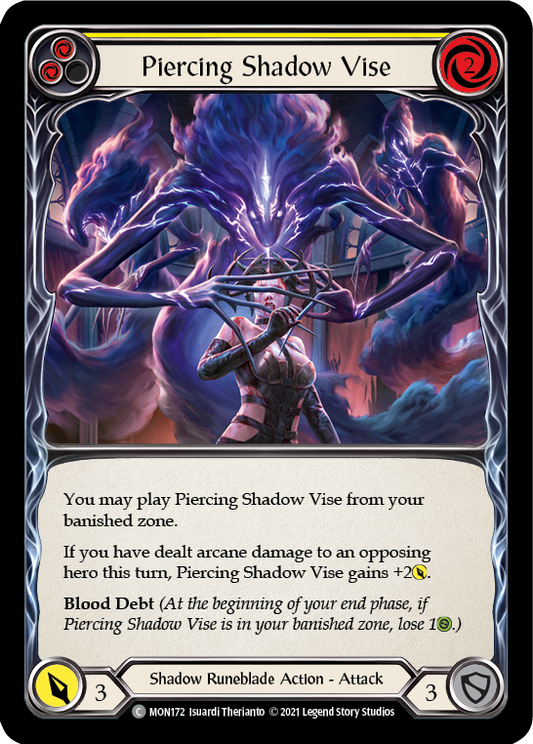 Piercing Shadow Vise (Yellow) [MON172-RF] (Monarch)  1st Edition Rainbow Foil