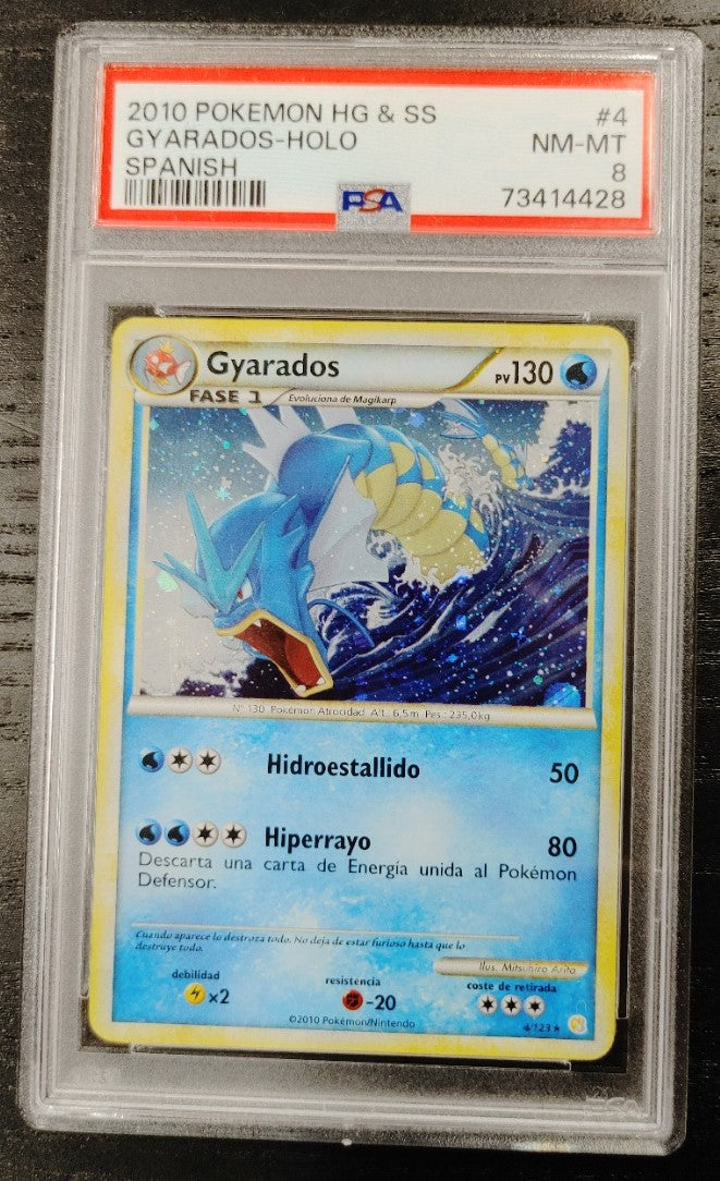 Spanish Pokemon Gyrados Holo 4 HG & SS Graded 8 NM