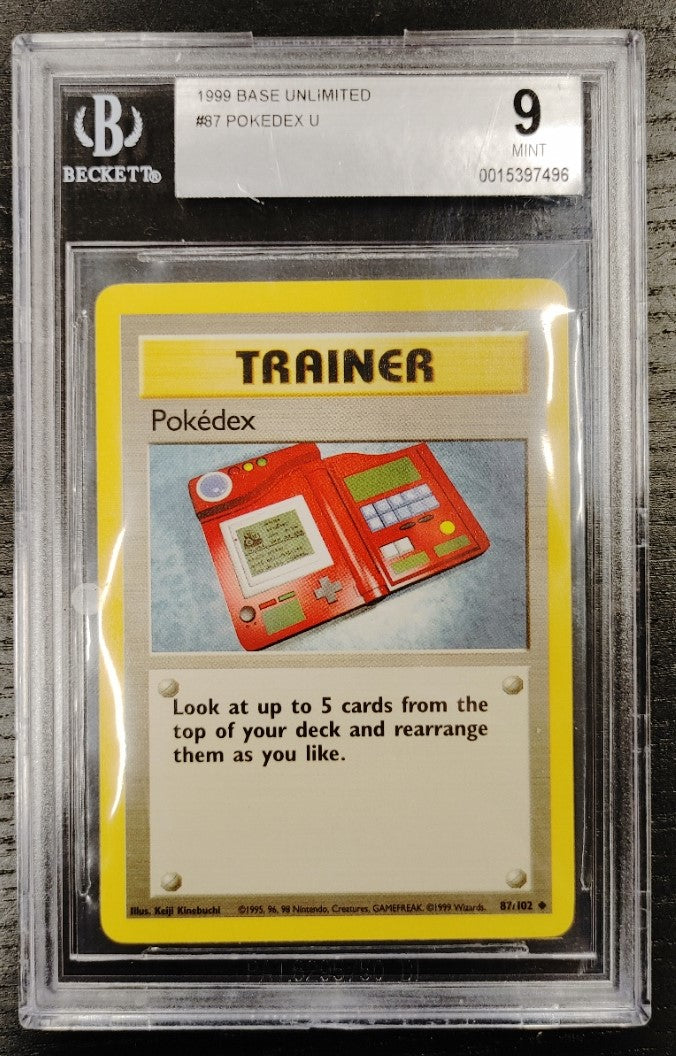 Pokemon Pokedex Base Set Unlimited Graded 9 Beckett Mint