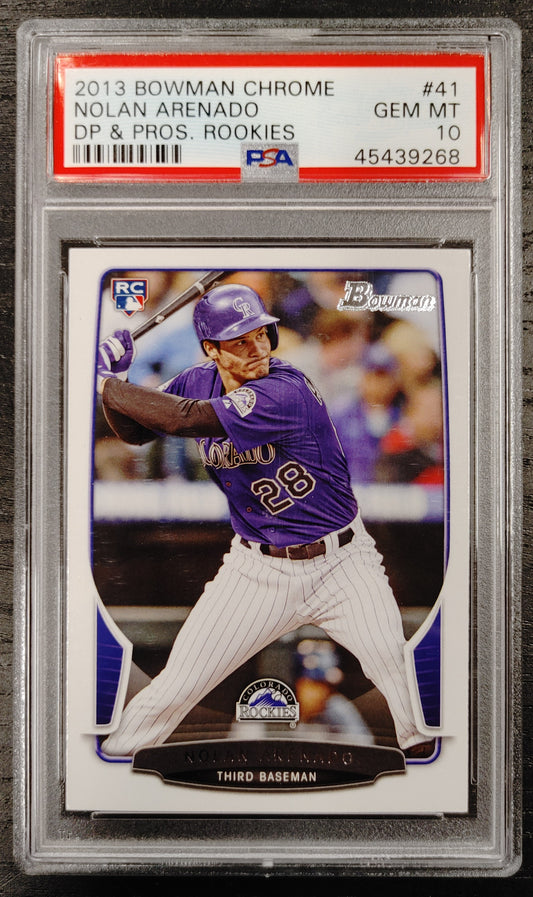 Bowman Chrome Nolan Arenado # 41 Graded 10 PSA Gem Mint