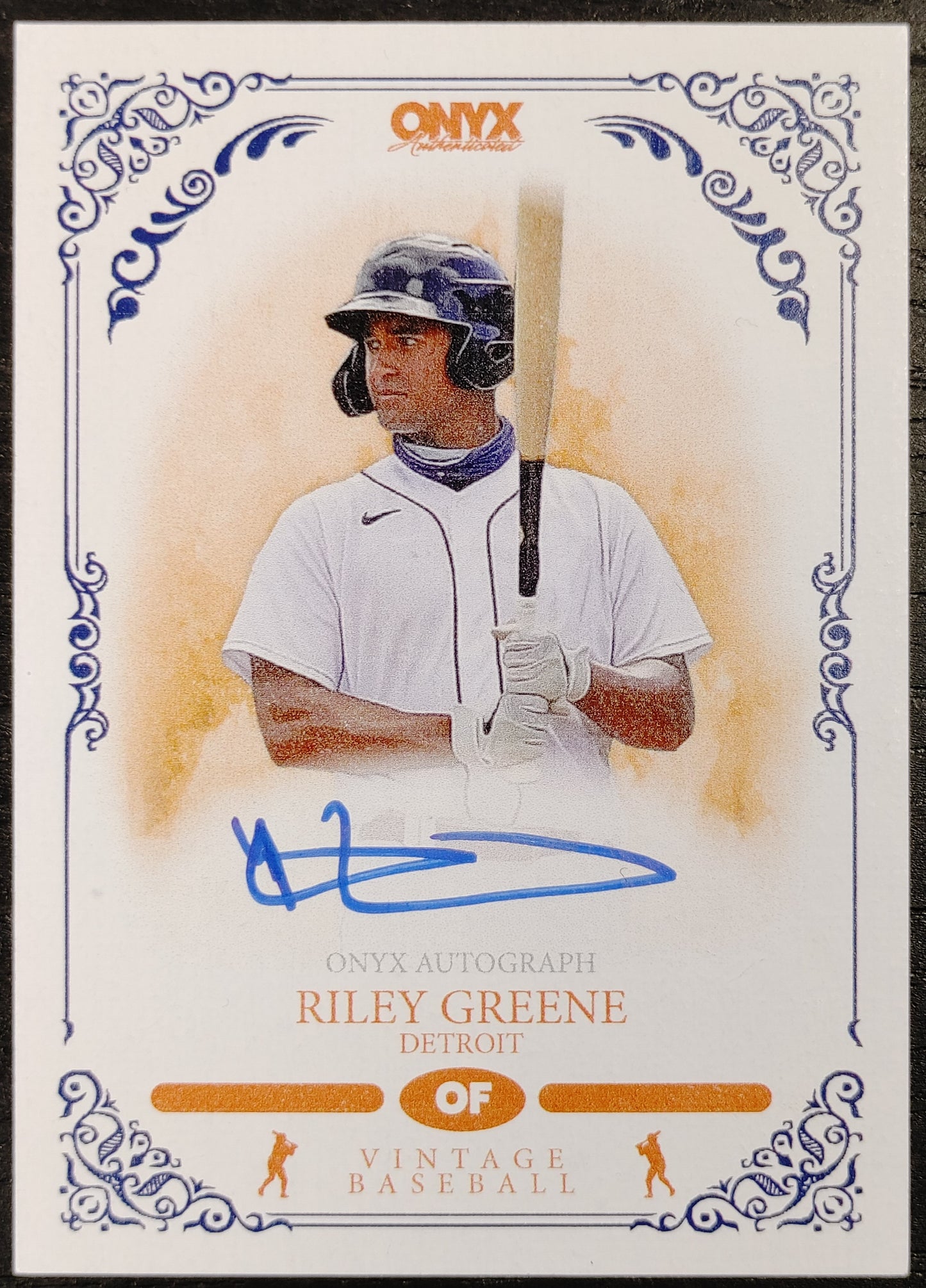 Onyx Vintage Blue Autographed - Riley Greene