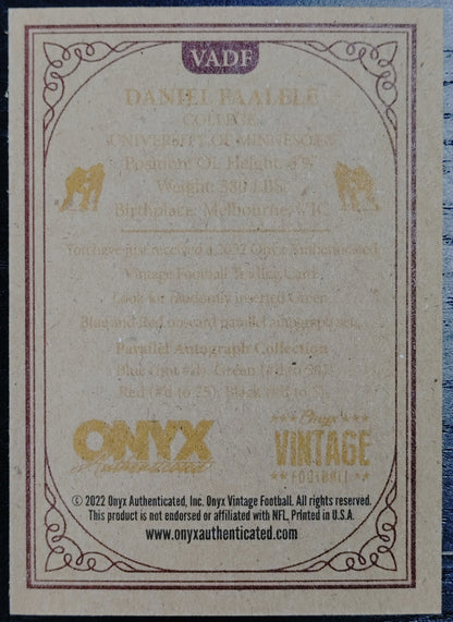 Onyx Vintage Autographed - Daniel Faalele