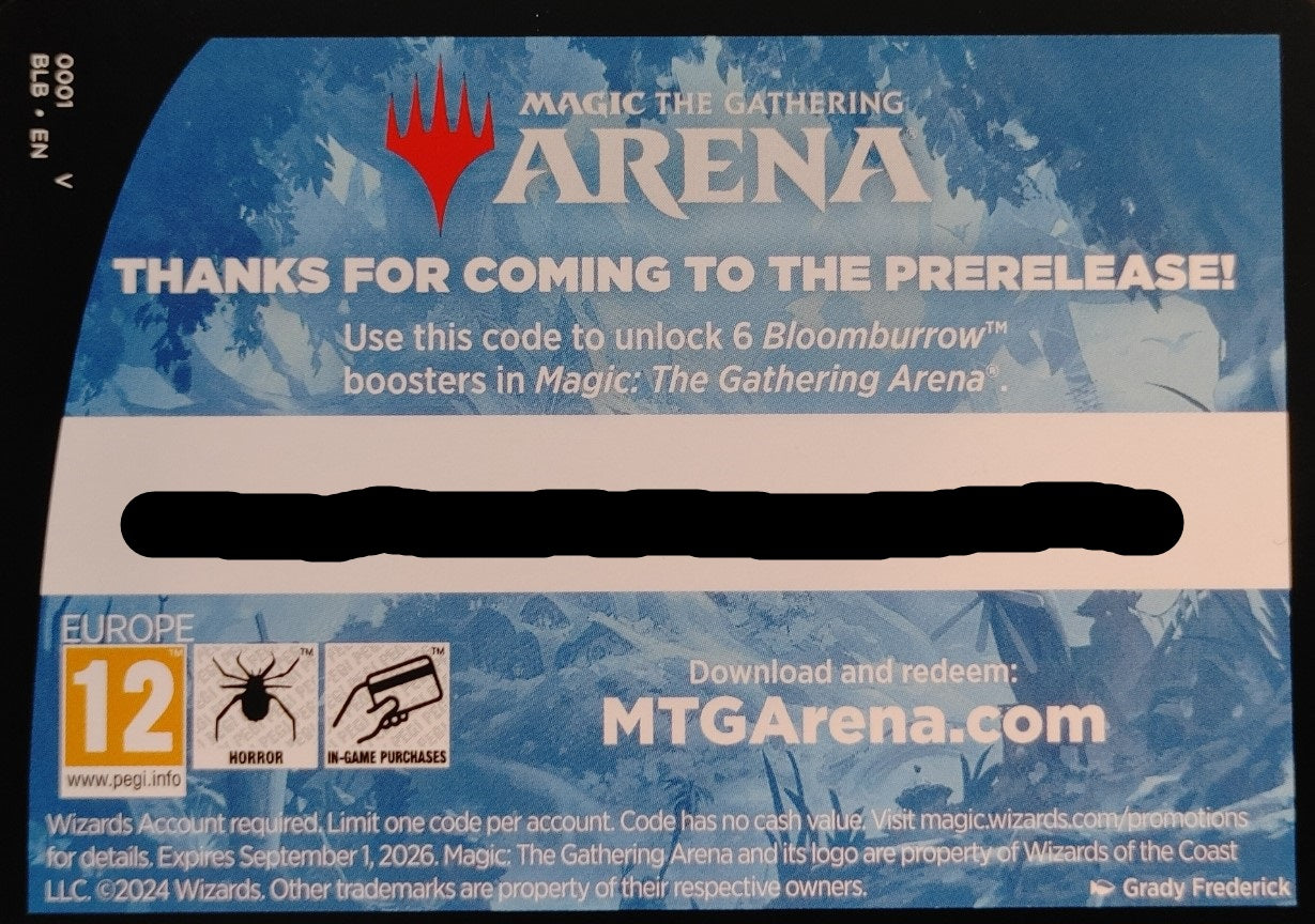 Arena Redemption Code - Bloomburrow Prerelease Packs