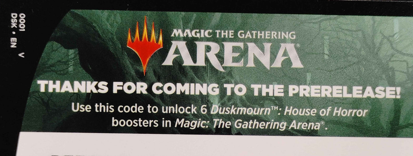 Arena Redemption Code - Duskmourn Prerelease Packs
