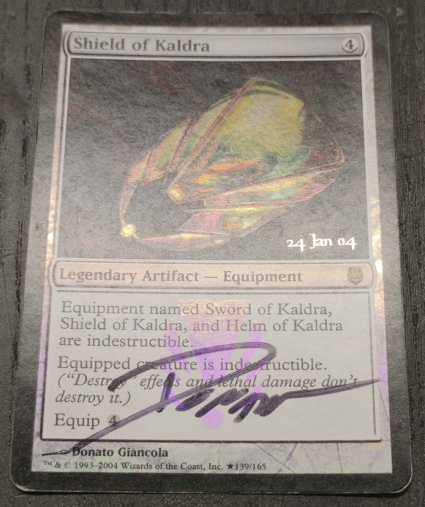 Signed Foil Shield Of Kaldra - Mirrodin Prerelease
