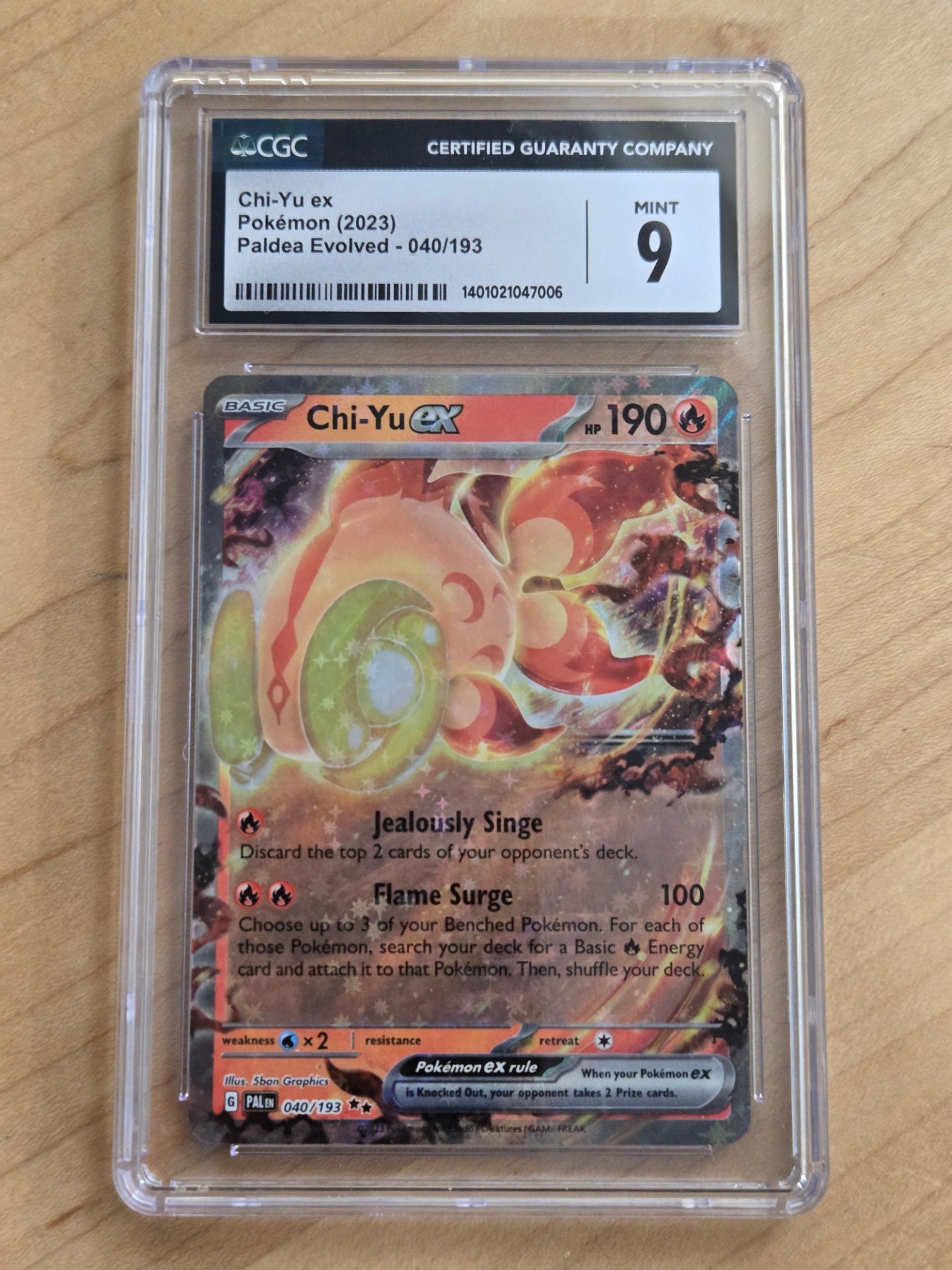 Pokemon Chi-Yu ex # 040 - Paldea Evolved - CGC 9 Mint