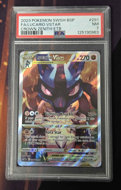 Pokemon Lucario VSTAR # 291 - Crown Zenith - PSA 7
