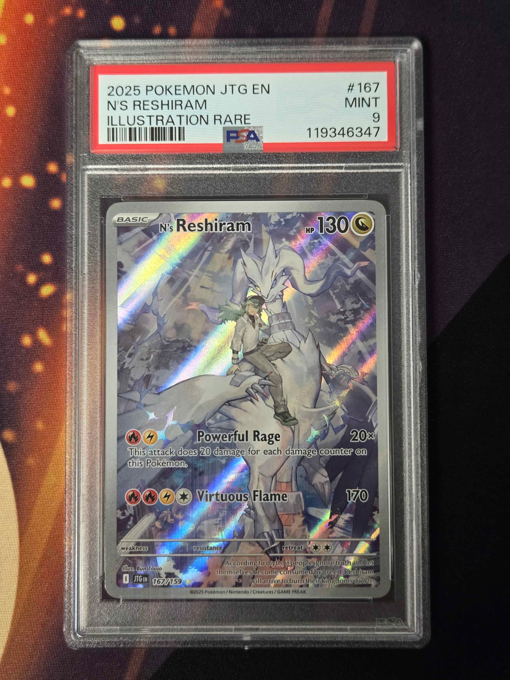 Pokemon N's Reshiram # 167 - Journey Together - PSA 9
