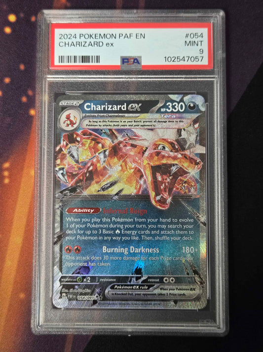 Pokemon Charizard ex # 054 - Paldean Fates - PSA 9
