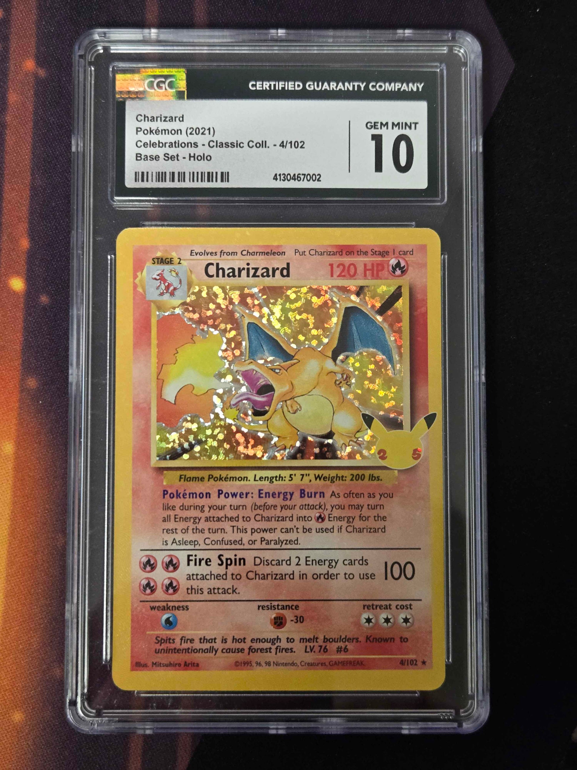 Pokemon Charizard # 4/102 - Celebrations - CGC 10
