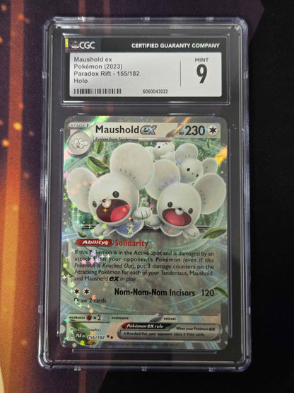 Pokemon Maushold ex # 155/182 - Paradox Rift - CGC 9

