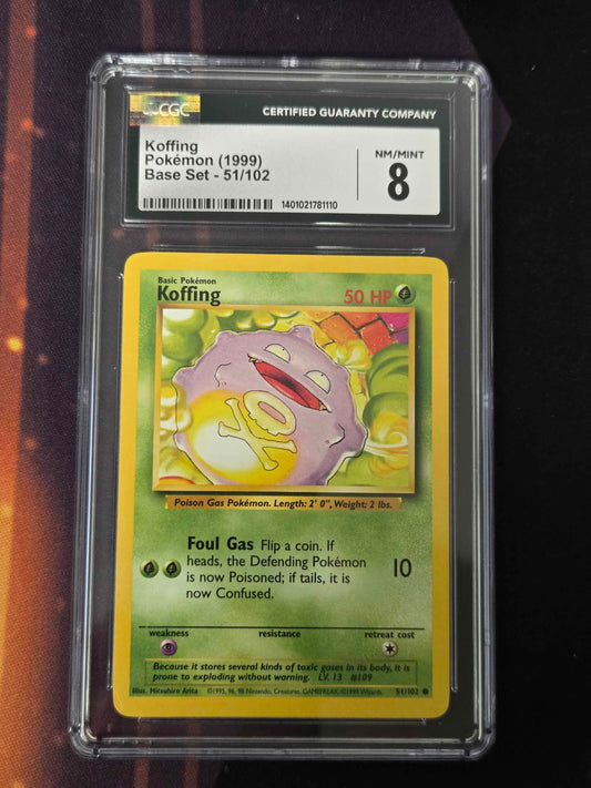 Pokemon Koffing # 51/102 - Base Set - CGC 8
