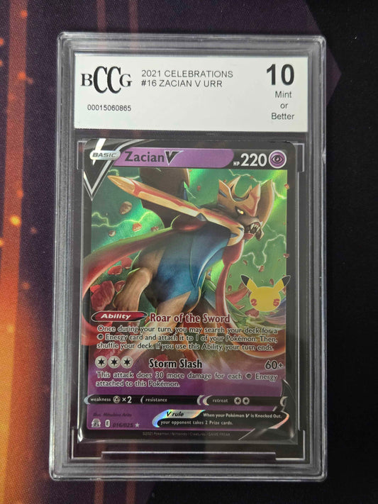 Pokemon Zacian V # 16 - Celebrations - Graded BCCG 10