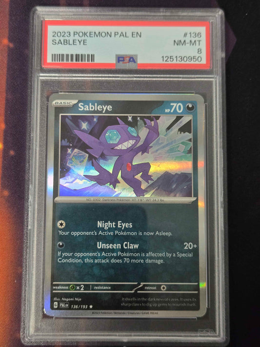Pokemon Sableye # 136 - Paldea Evolved - Graded PSA 8

