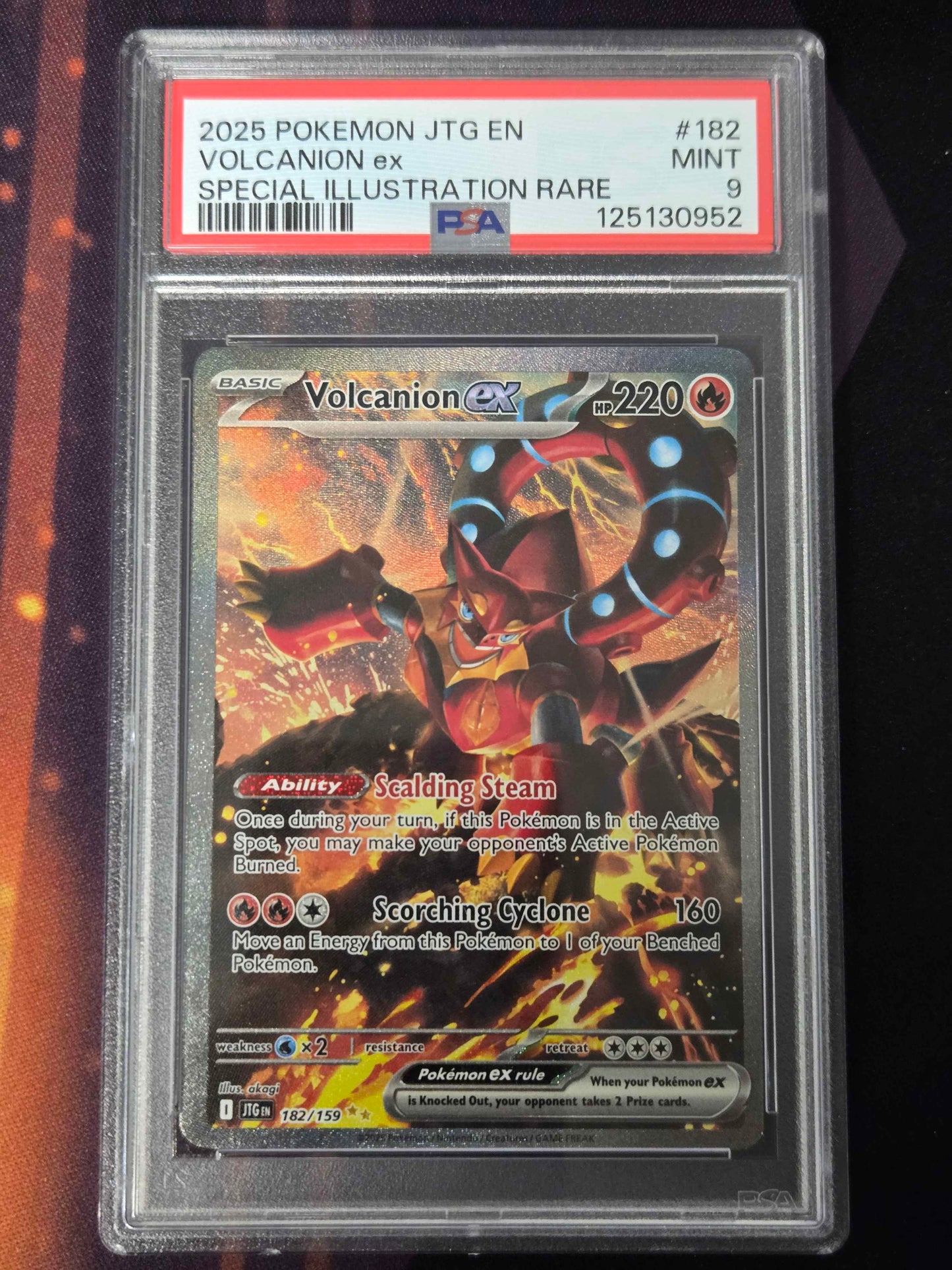 Pokemon Volcanion ex # 182 - Journey Together - Graded PSA 9
