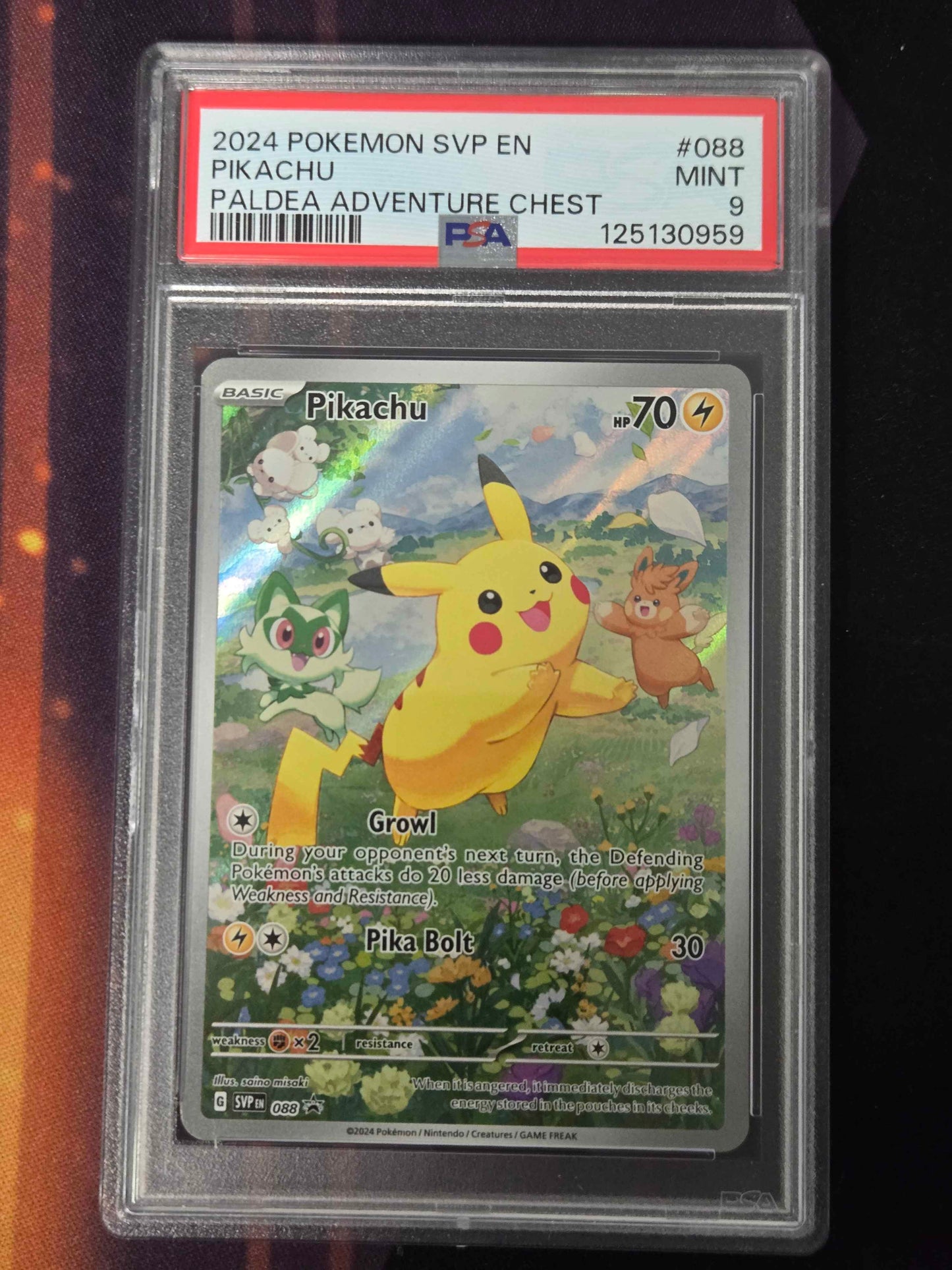 Pokemon Pikachu # 088 - Scarlet Violet Promo - Graded PSA 9
