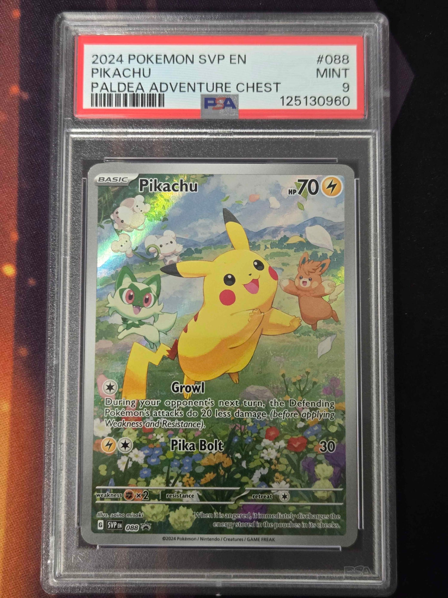 Pokemon Pikachu # 088 - Scarlet Violet Promo - Graded PSA 9
