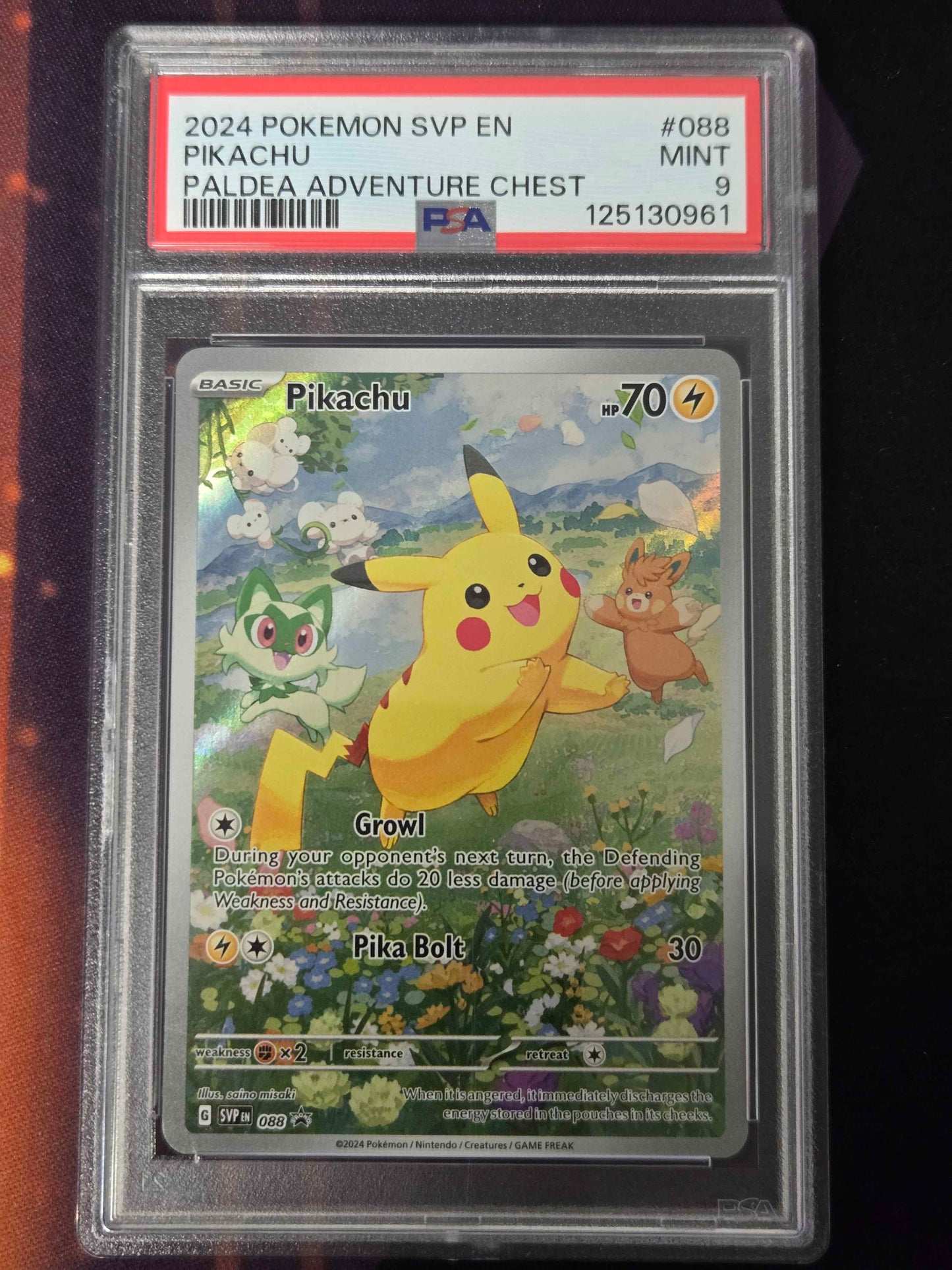 Pokemon Pikachu # 088 - Scarlet Violet Promo - Graded PSA 9
