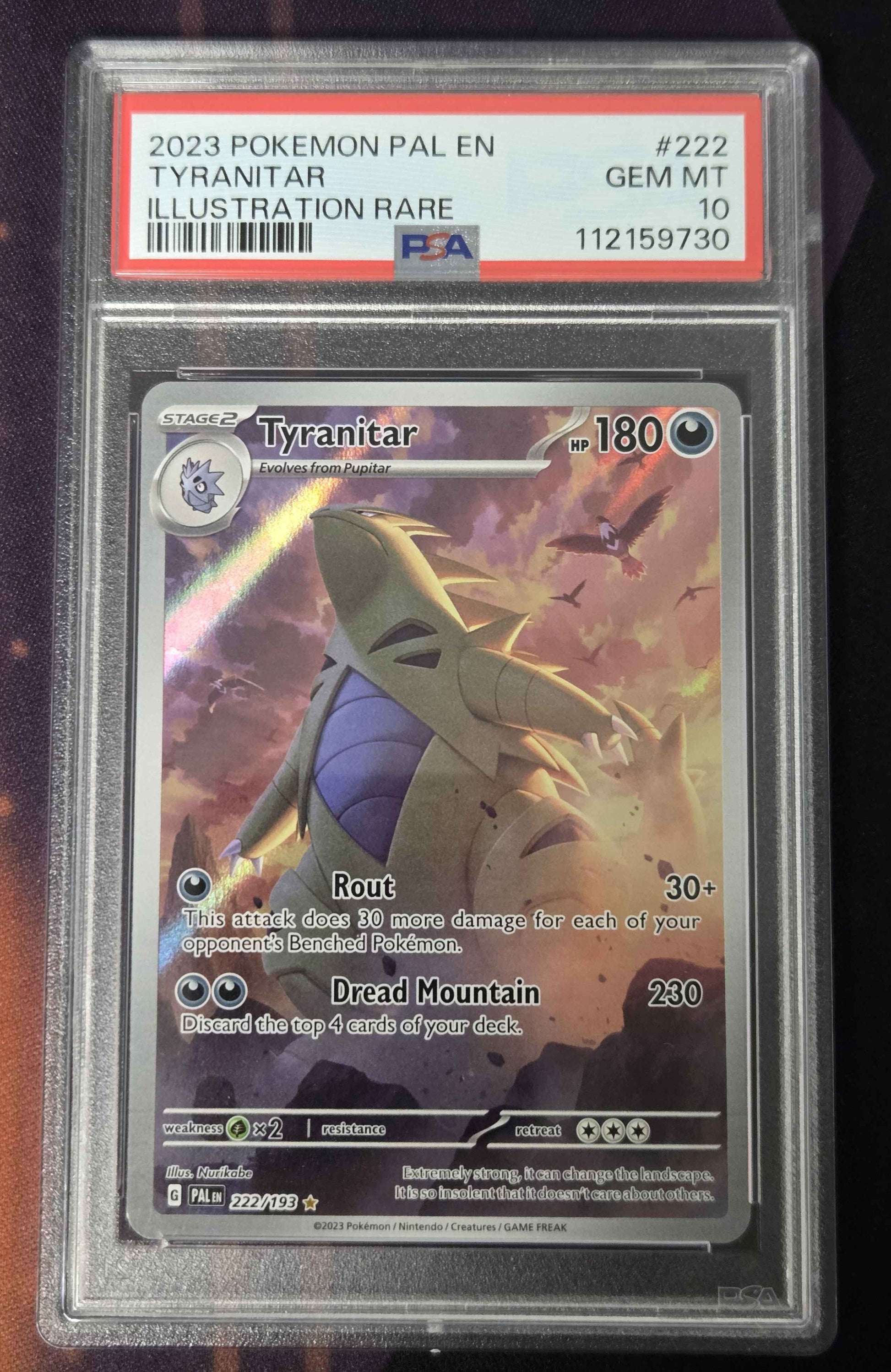 Pokemon Tyranitar # 222 - Paldean Fates - Graded PSA 10
