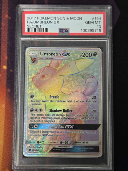 Pokemon Umbreon GX # 154 - Sun & Moon - Graded PSA 10 (Copy)
