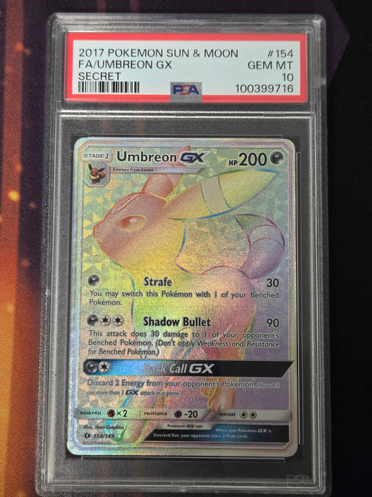 Pokemon Umbreon GX # 154 - Sun & Moon - Graded PSA 10 (Copy)
