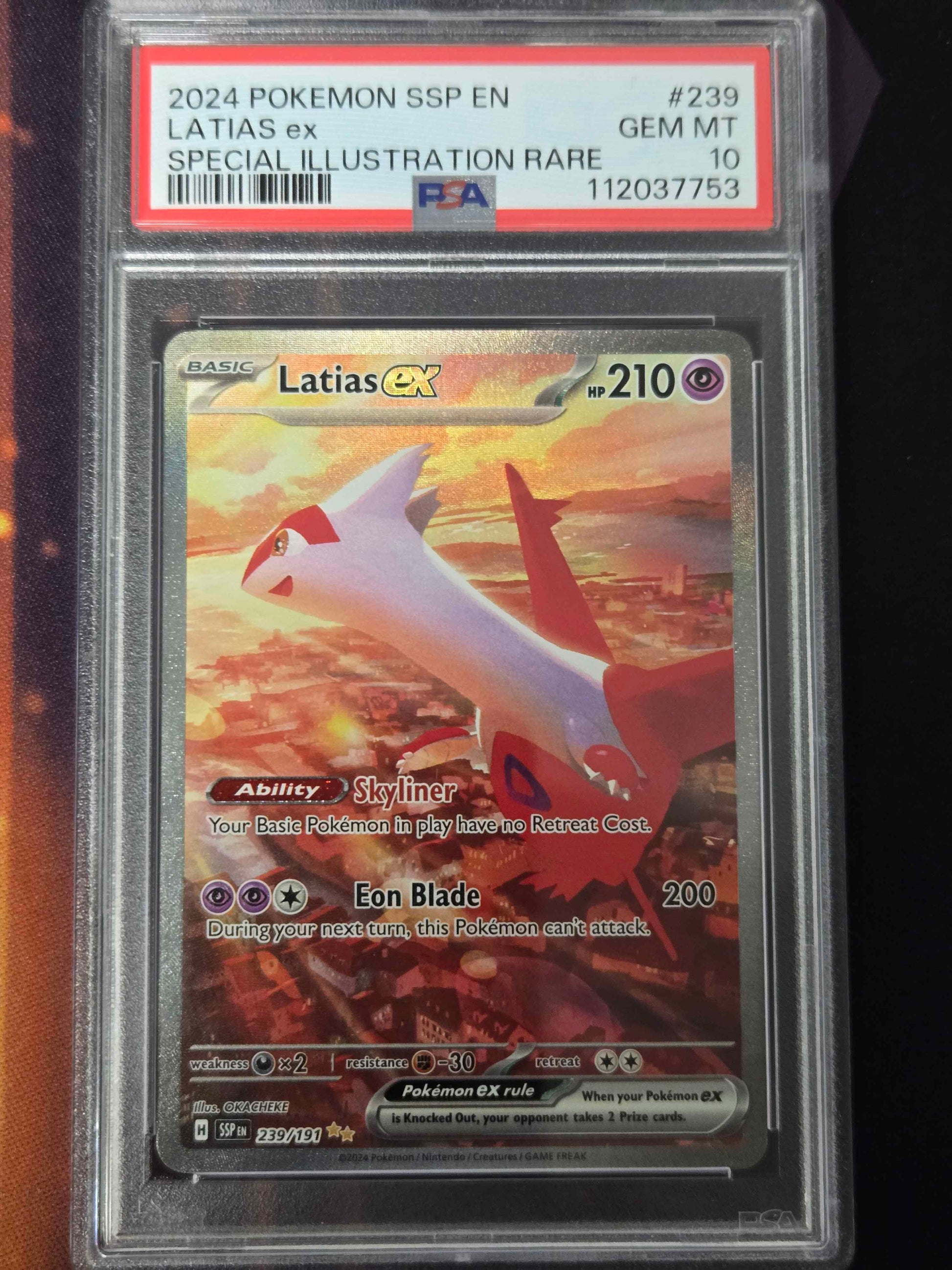 Pokemon Latias ex # 239 - Surging Sparks - Graded PSA 10
