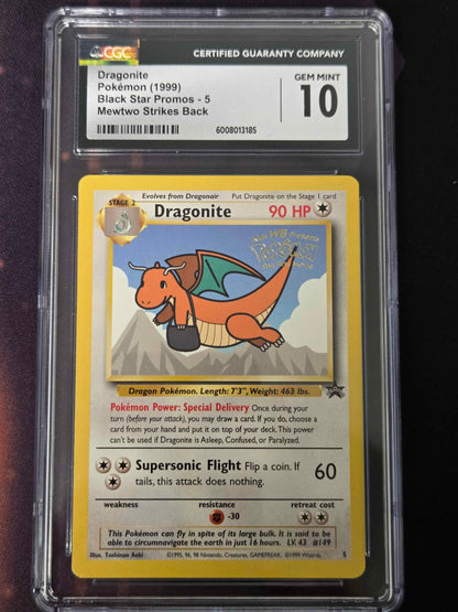 Pokemon Dragonite # 5 - Black Star Promo - Graded CGC 10

