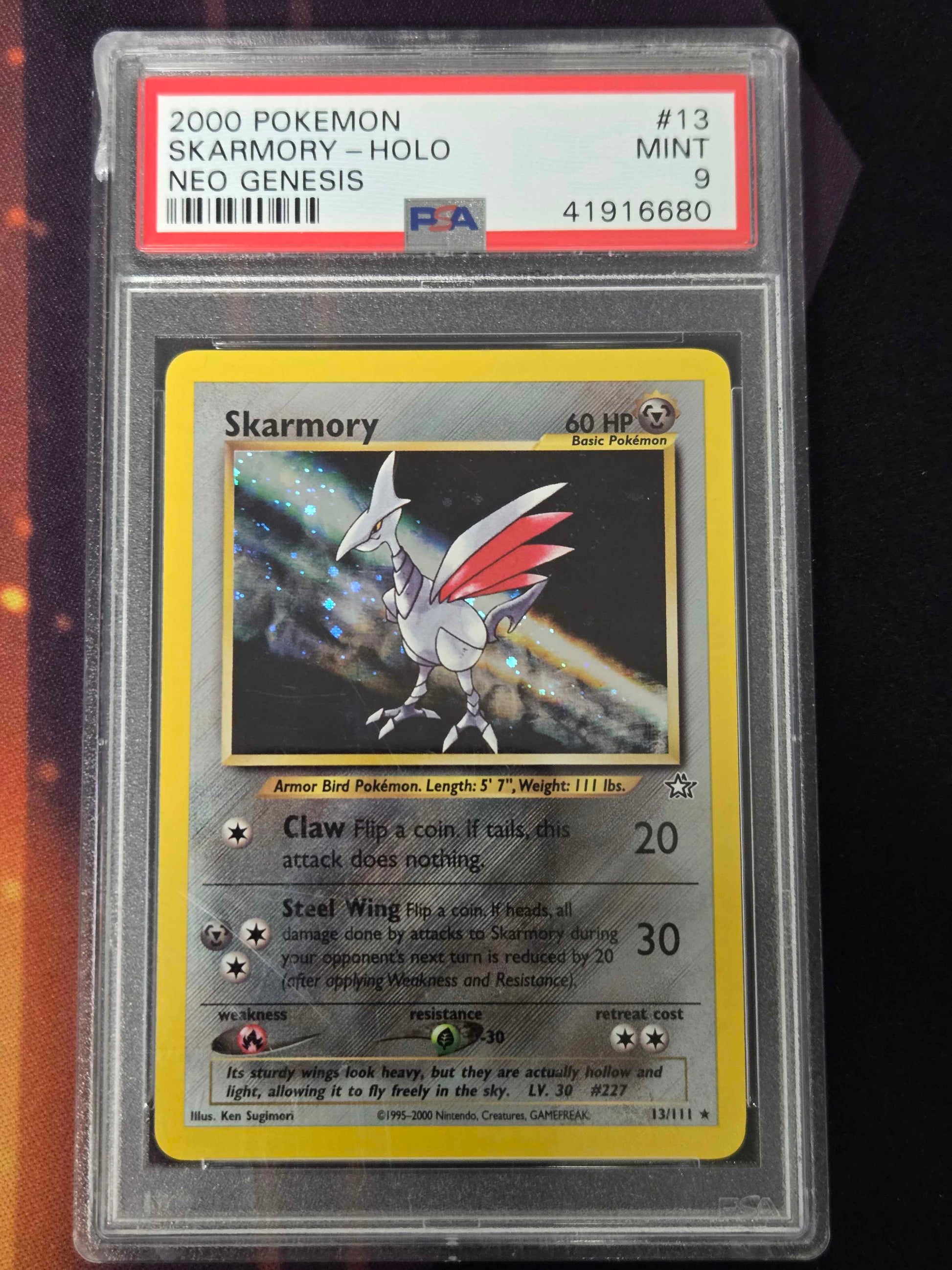 Pokemon Skarmory # 13 - Neo Genesis - Graded PSA 9
