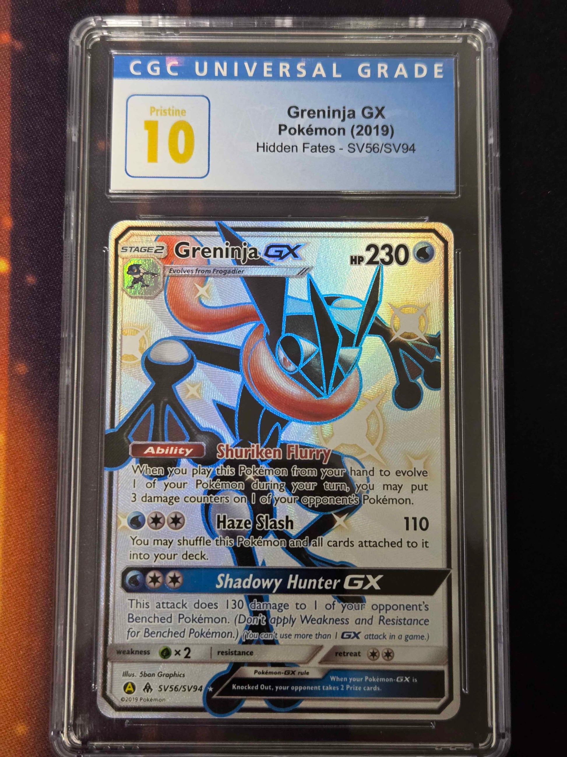 Pokemon Greninja GX # SV56/SV94 - Hidden Fates - Graded CGC 10
