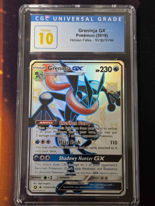 Pokemon Greninja GX # SV56/SV94 - Hidden Fates - Graded CGC 10
