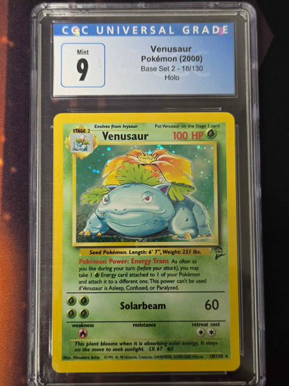 Pokemon Venusaur # 18/130 - Base Set 2 - Graded CGC 9
