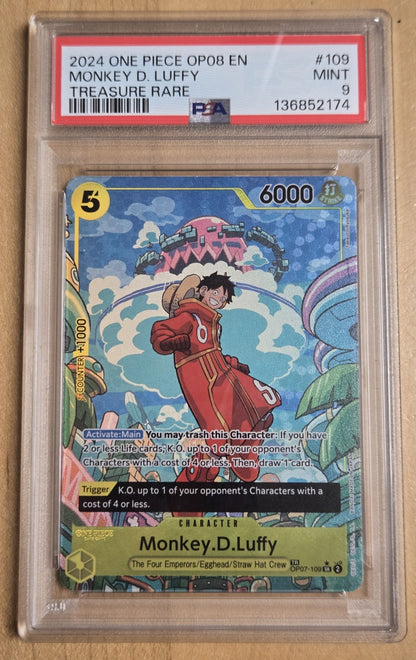 One Piece Monkey D Luffy # 109 - OP08 - Graded PSA 9
