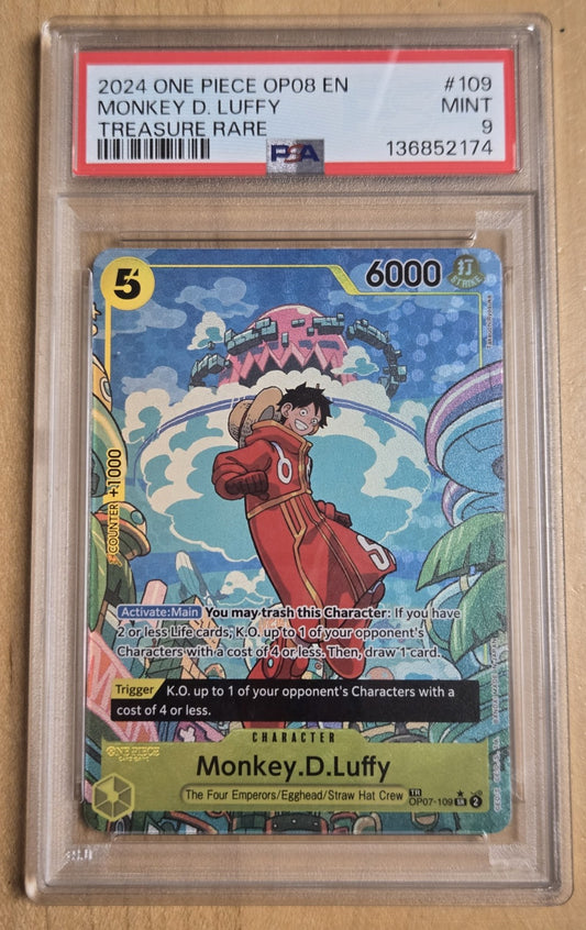 One Piece Monkey D Luffy # 109 - OP08 - Graded PSA 9
