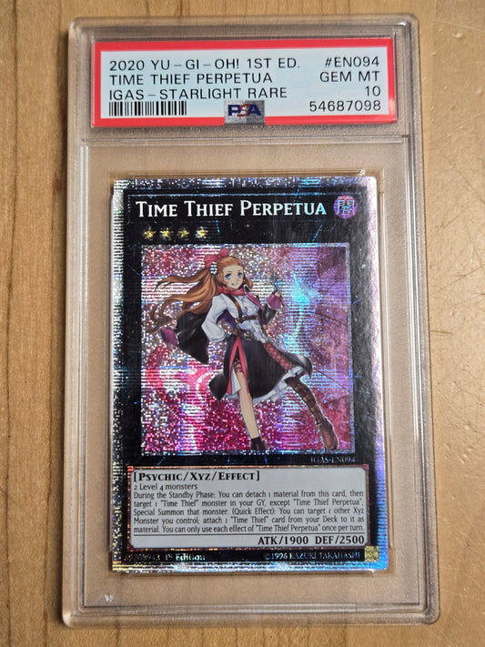 YuGiOh Time Thief Perpetua # EN094 - IGAS - Graded PSA 10
