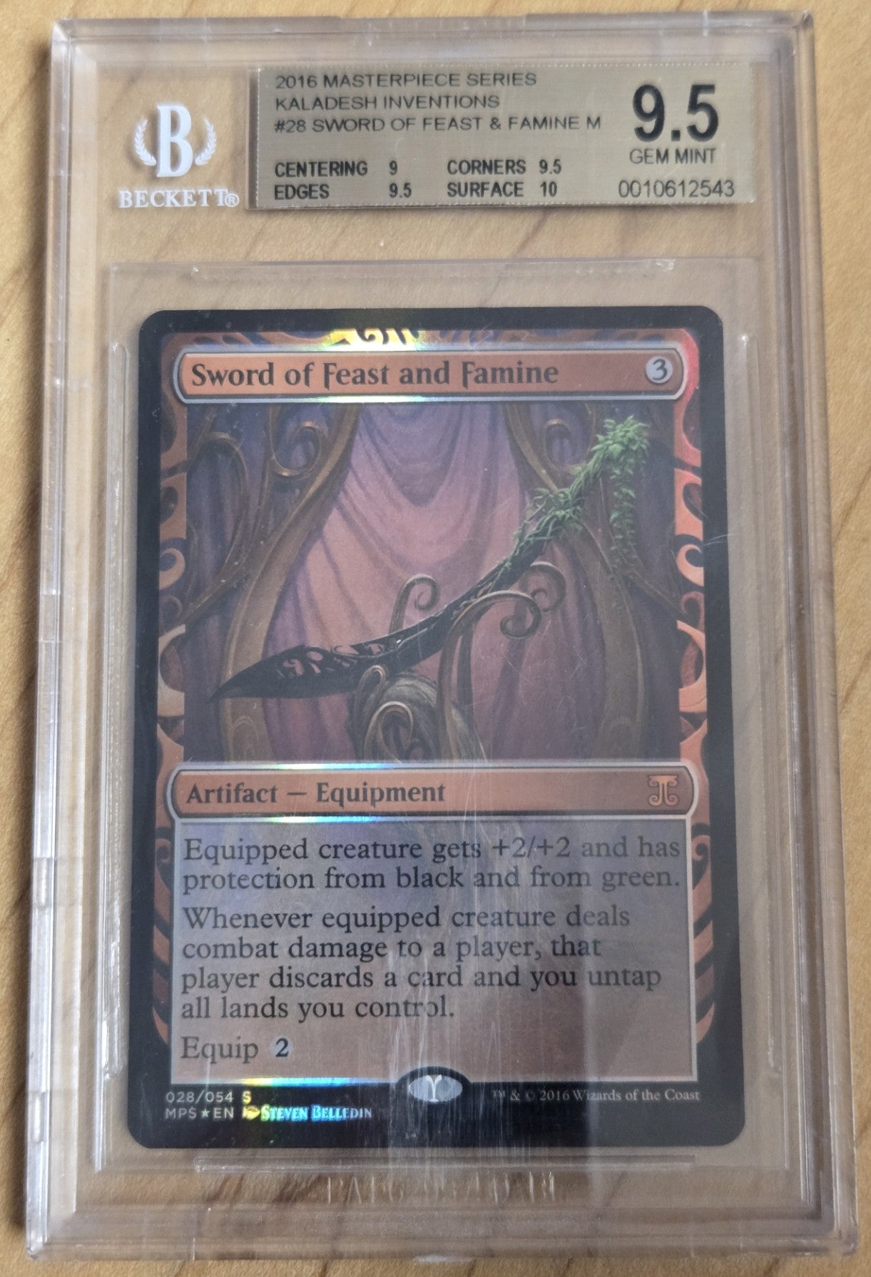 MTG - Sword of Feast And Famine Invention - Graded Beckett 9.5
