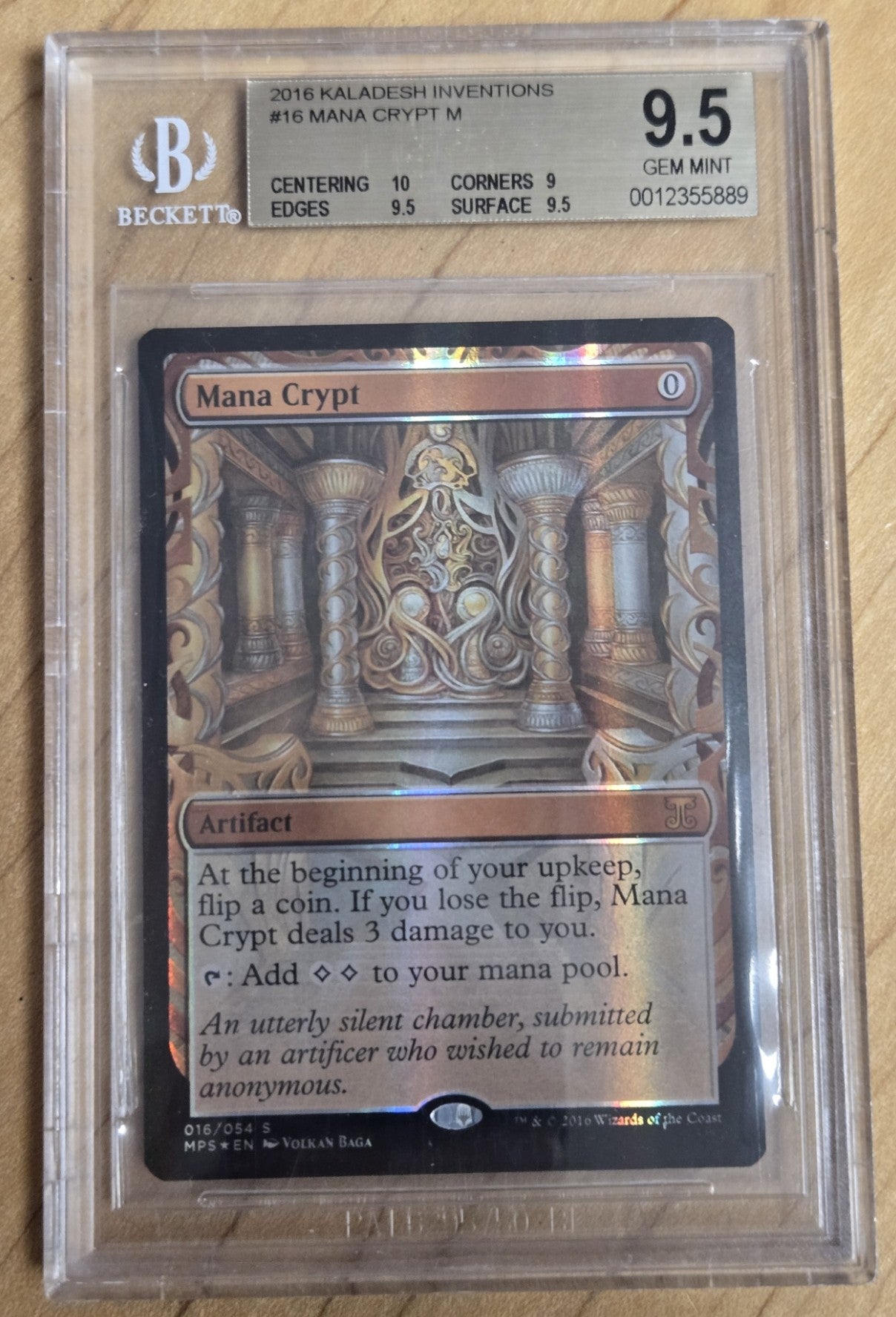 MTG - Mana Crypt # 16/54 Invention - Graded Beckett 9.5
