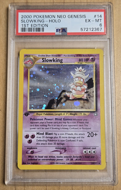 Pokemon Slowking # 14 1st Ed. with Swirl - Neo Genesis Graded PSA 6
