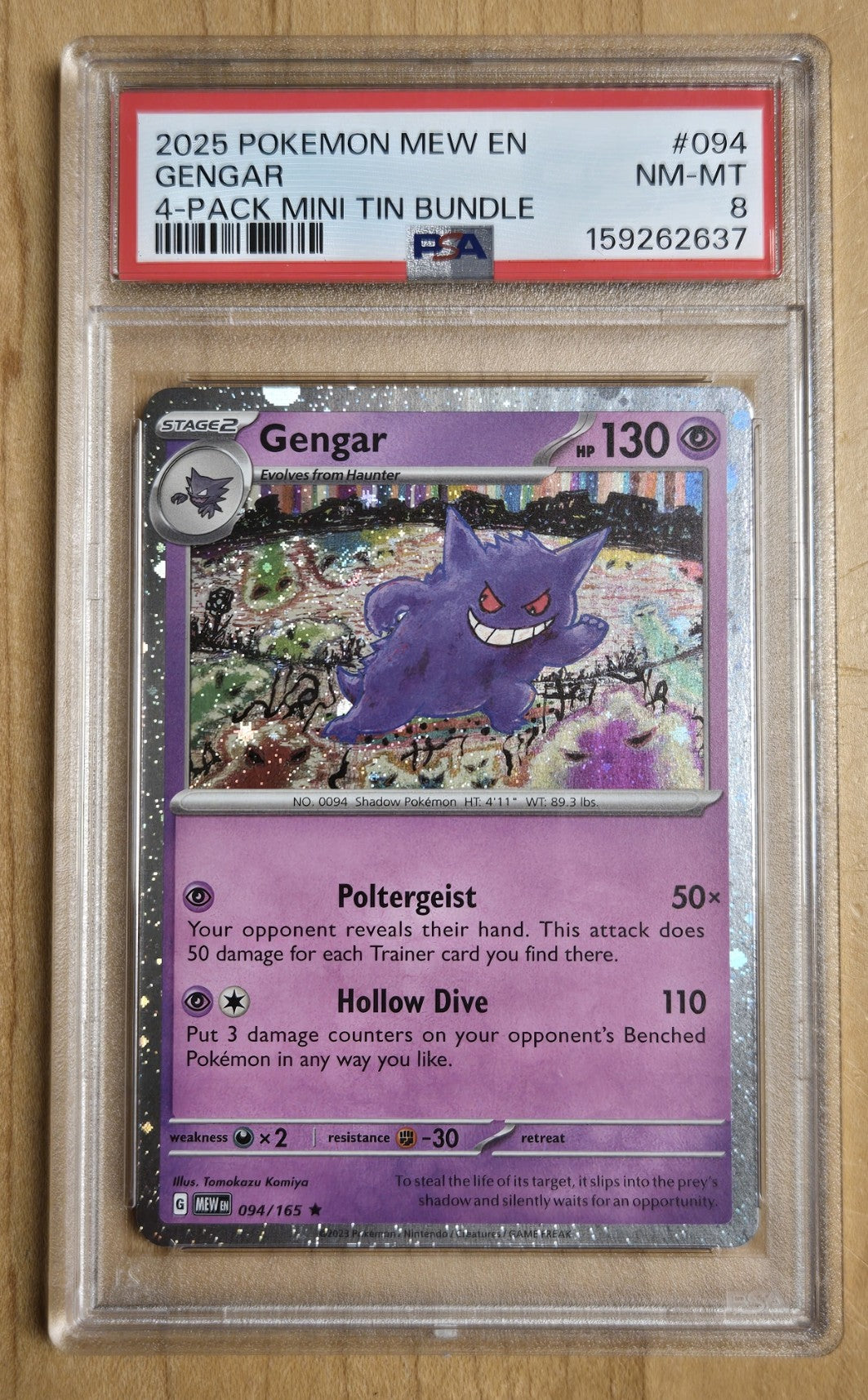Pokemon Gengar # 094 - Mini Tin Bundle - Graded PSA 8