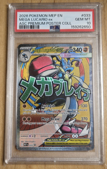 Pokemon Mega Lucario ex # 033 - Promo - Graded PSA 10