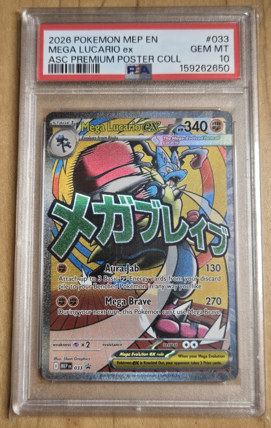 Pokemon Mega Lucario ex # 033 - Promo - Graded PSA 10