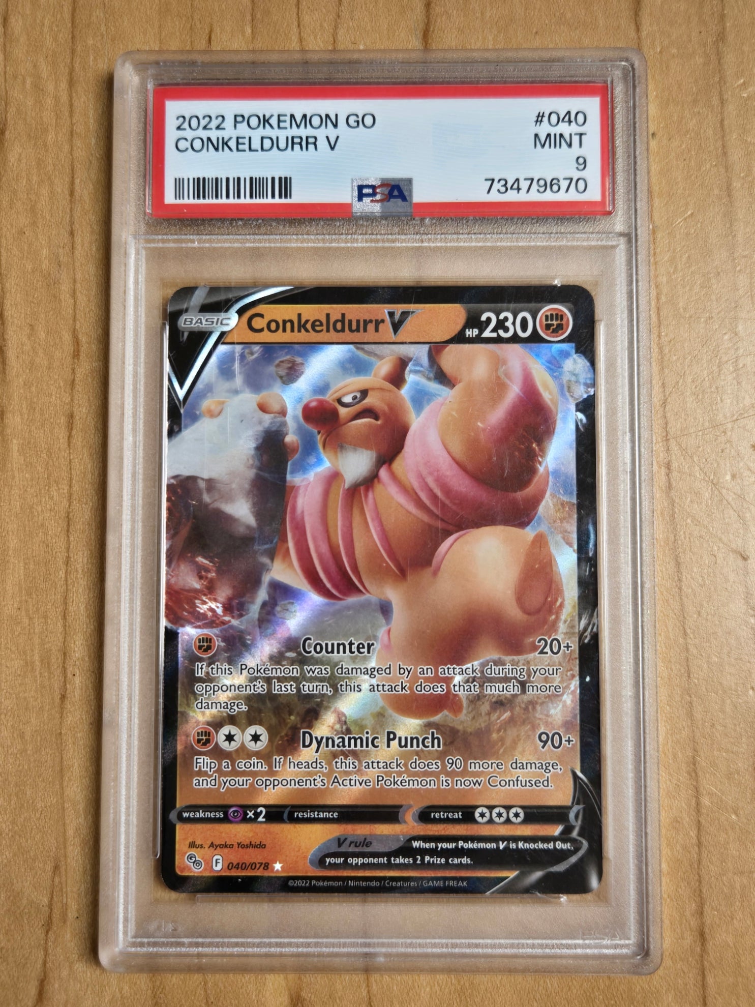Pokemon Conkeldurr V # 040 - Pokemon Go - Graded PSA 9
