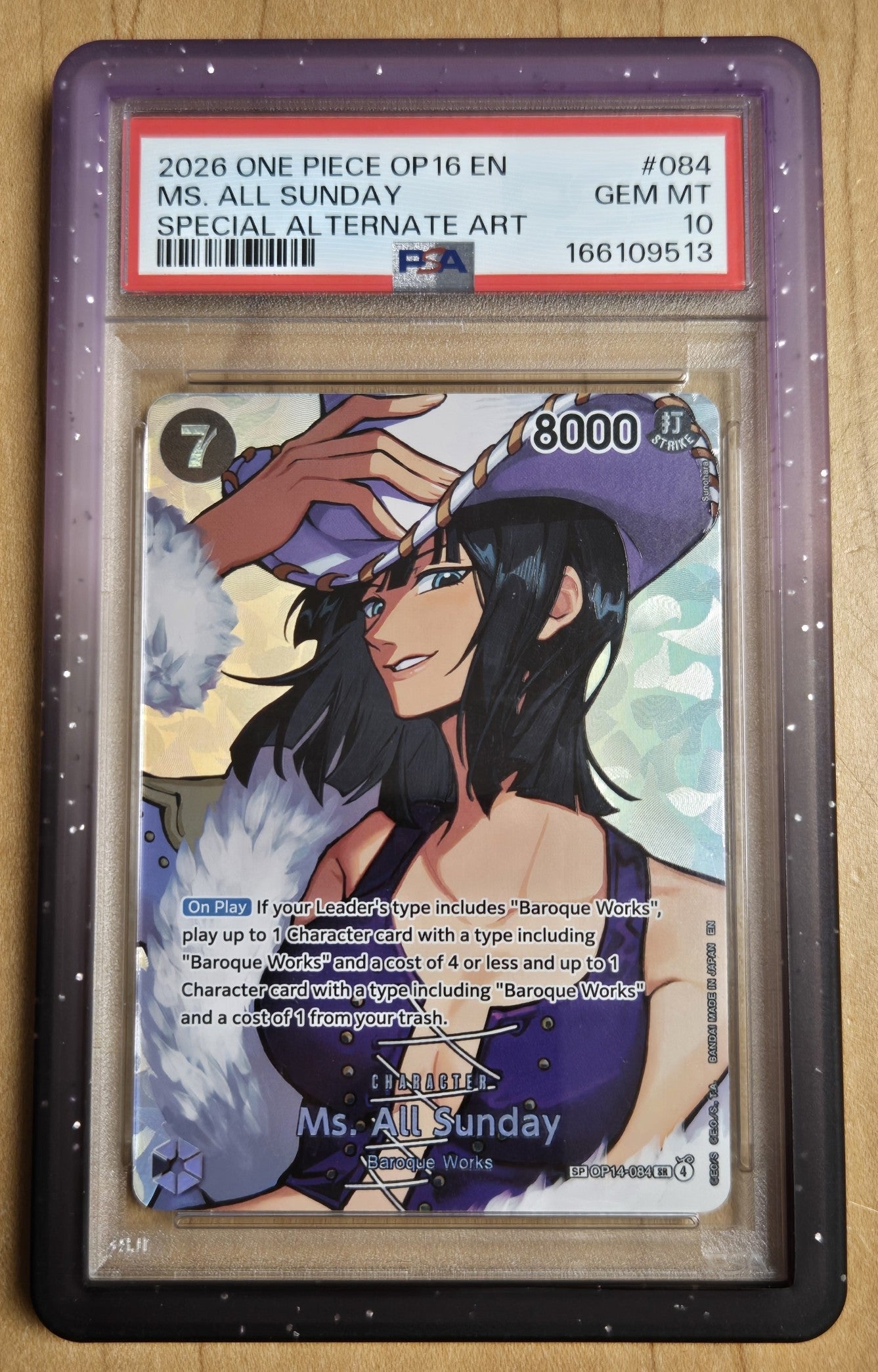 One Piece Ms All Sunday (Alt Art SP) # 084 - OP 16 - Graded PSA 10
