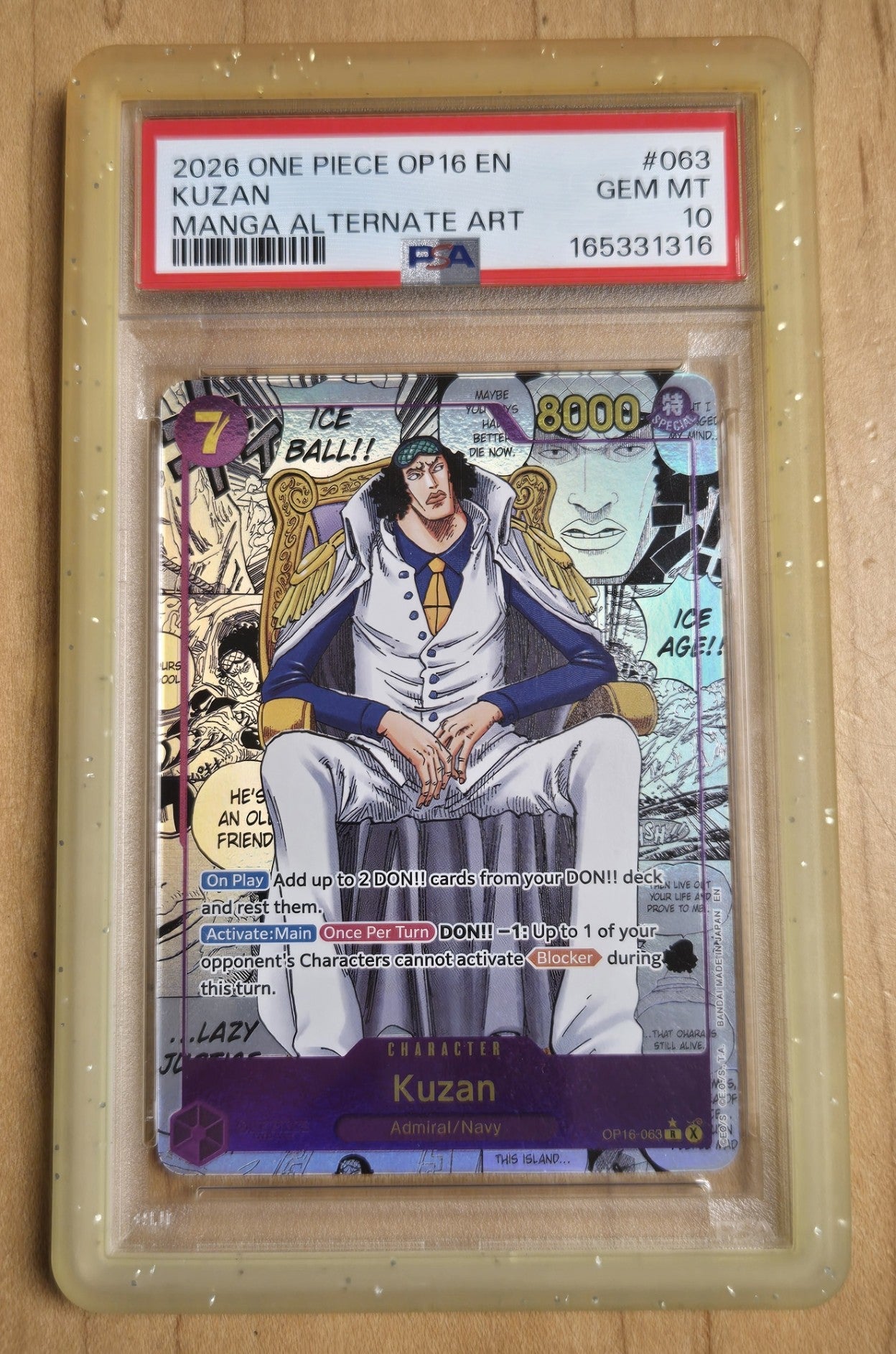 One Piece Kuxan (Alt Art Manga) # 063 - OP 16 - Graded PSA 10
