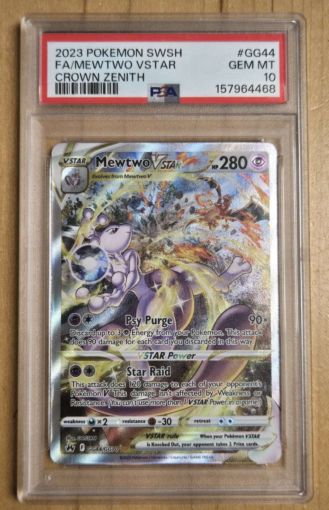 Pokemon Mewtwo VSTAR # GG44 - Crown Zenith - Graded PSA 10
