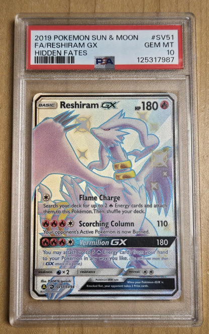 Pokemon Reshiram GX # SV51 - Hidden Fates - Graded PSA 10

