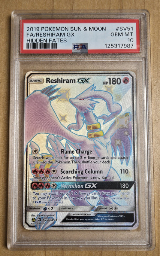 Pokemon Reshiram GX # SV51 - Hidden Fates - Graded PSA 10

